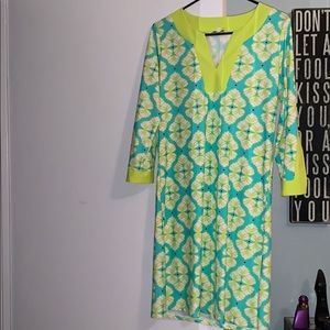 All for color-Lime Green/Turquoise dress